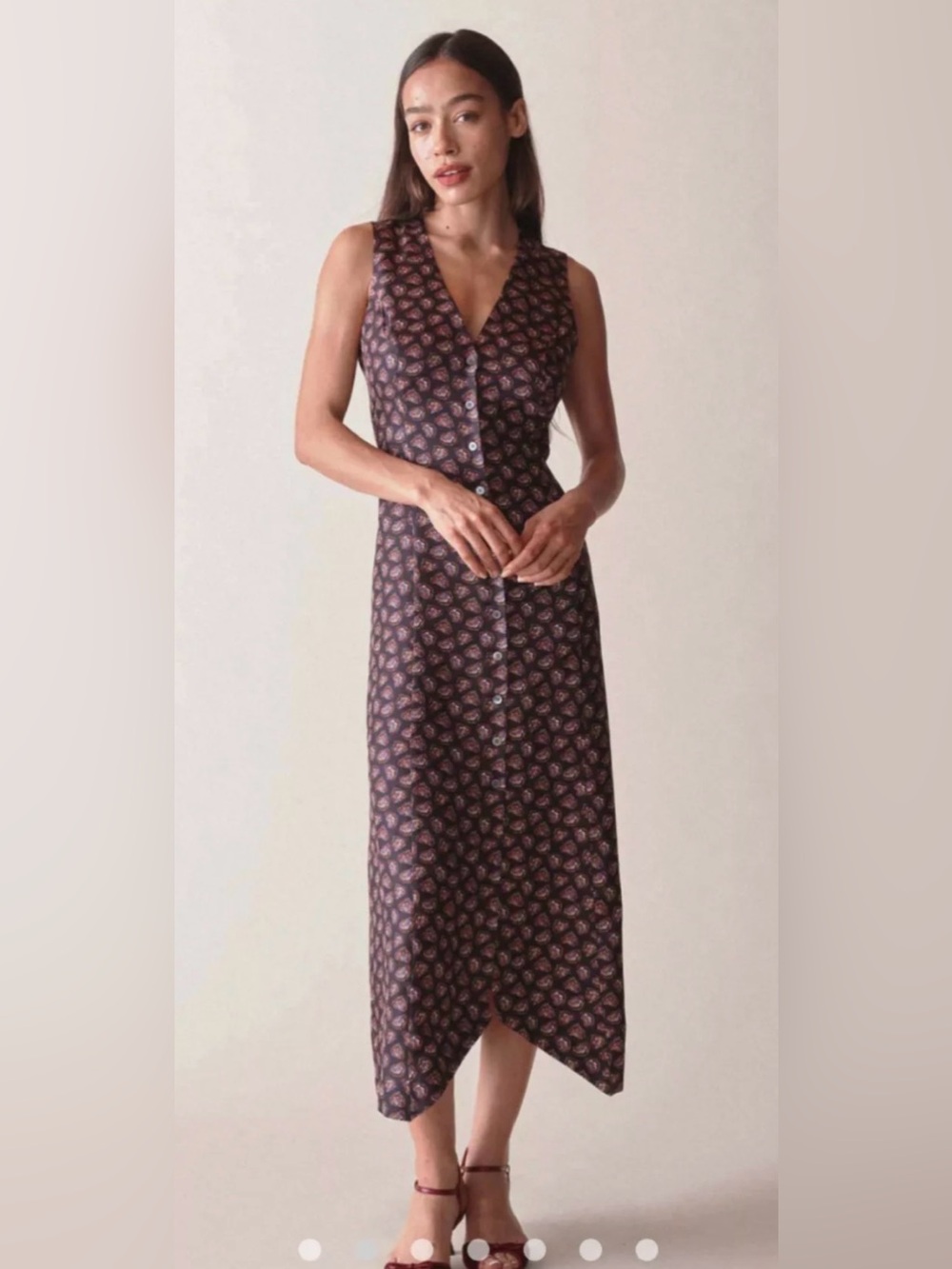 Doen Allene Noir Bedford Floral Silk Dress